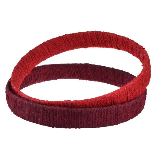 Artículo Anillo decorativo lazo decorativo de yute rojo rojo oscuro 4cm Ø30cm 2ud