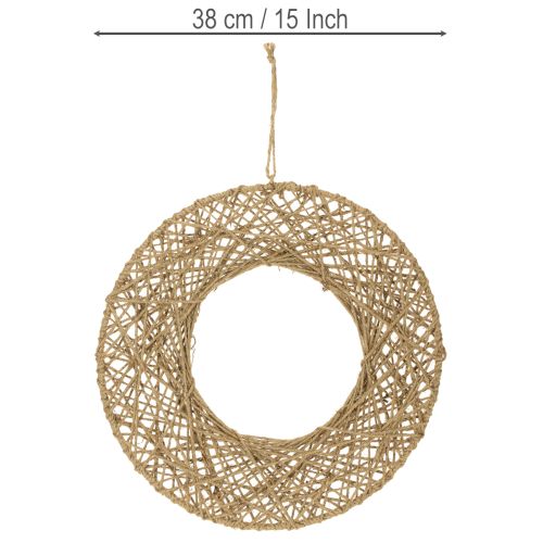 Artículo Anillos decorativos de yute, estilo natural, decoración colgante, estilo bohemio, Ø38cm, 2 piezas, anillos de metal, decoración de pared, decoración de ventana