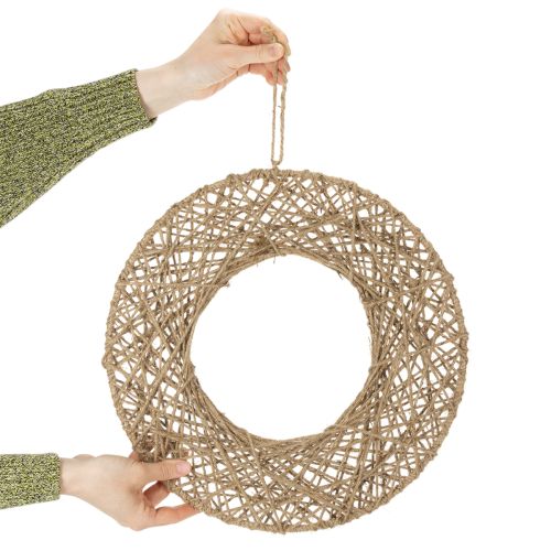 Artículo Anillos decorativos de yute, estilo natural, decoración colgante, estilo bohemio, Ø38cm, 2 piezas, anillos de metal, decoración de pared, decoración de ventana