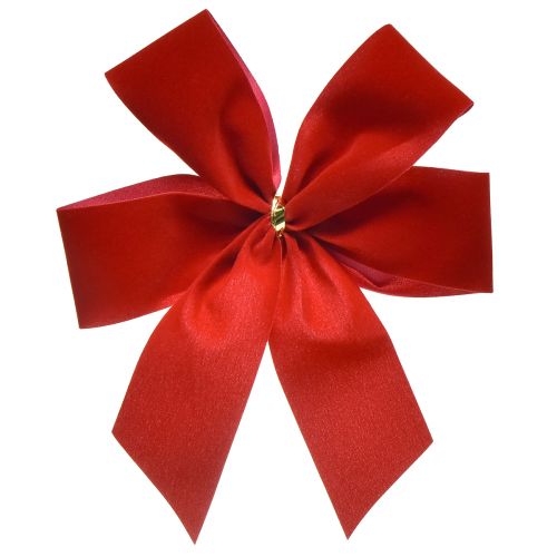 Floristik24 Lazo decorativo lazo terciopelo rojo 4cm ancho lazo navideño para exterior 15×18cm 2uds
