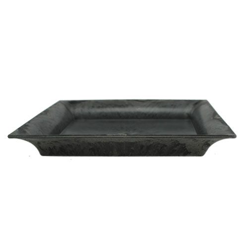 Floristik24 Plato de plástico 20cm x 20cm cuadrado antracita 6pcs