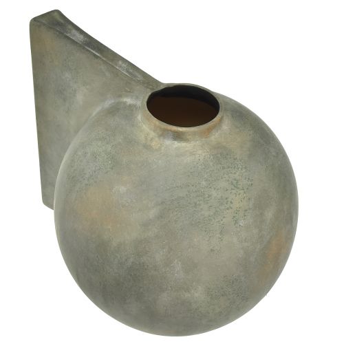 Artículo Jarrón decorativo de cerámica aspecto antiguo gris bronce 30×20×24cm