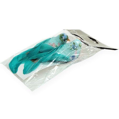 Floristik24 Pájaro decorativo en alambre Turkis 13cm 2pcs