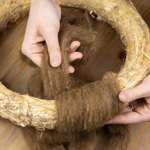 Artículo Cordón de lana, lana decorativa, marrón, 2 m. Cordón de lana, lana para fieltro para manualidades y floristería.