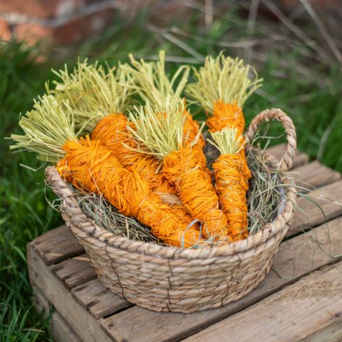 Artículo Caja DIY decoración de Pascua zanahorias en una cesta decoración de mesa de rafia Pascua