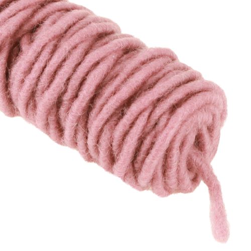 Artículo Hilo de mecha cordón de fieltro rosa viejo 55m