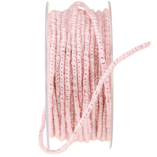 Artículo Hilo de mecha Glamour Rosa/Plata con alambre 33m
