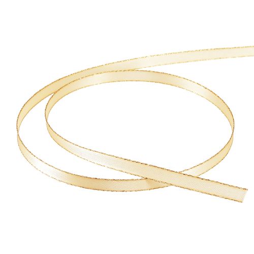 Floristik24 Cinta de raso doble para joyería en oro crema A6mm L50m