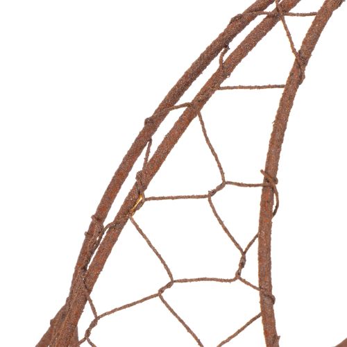 Cesta de alambre, maceta de metal, decoración de primavera, cesta de Pascua, marrón, acabado óxido, 34 cm de alto x 30 cm de largo. | Floristik24.es