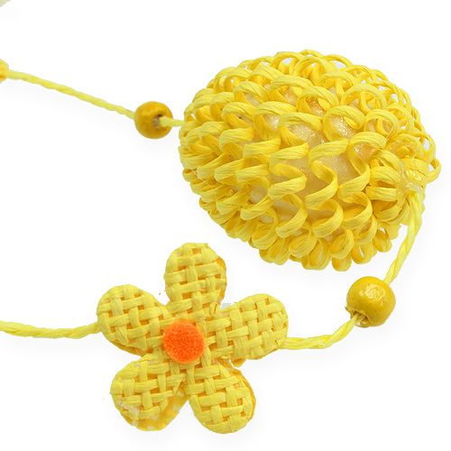 Floristik24 Guirnalda con huevos de Pascua y flores Amarillo 120cm