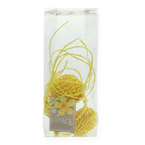 Floristik24 Guirnalda con huevos de Pascua y flores Amarillo 120cm