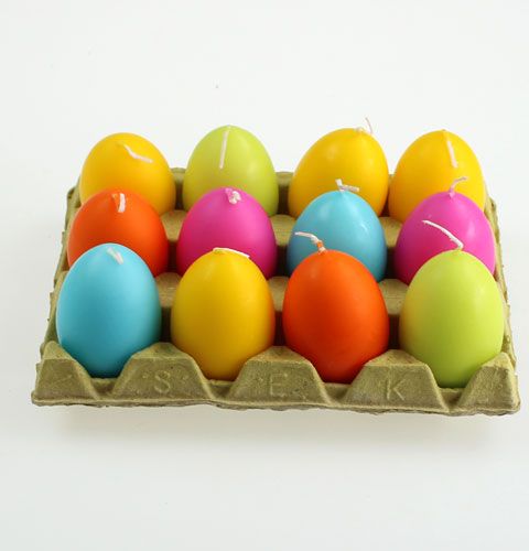 Easter Vela del huevo 6cm multicolor surtido 12pcs | Floristik24.es