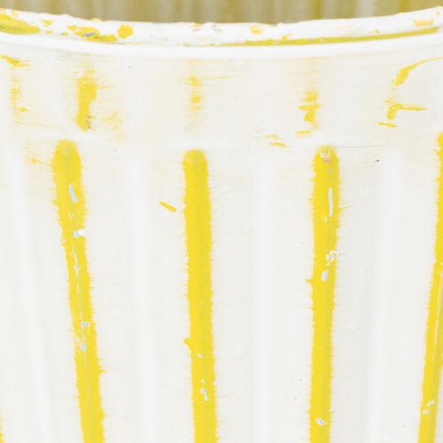 Artículo Cubo para plantar, maceta con asas, decoración metálica rosa/verde/amarillo estilo shabby chic Ø16,5cm H15cm Juego de 3 piezas