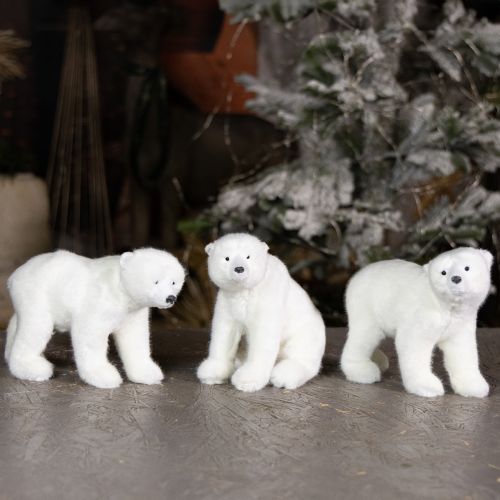 Artículo Figuras decorativas oso polar de pie y sentado blanco 16/20cm 3uds
