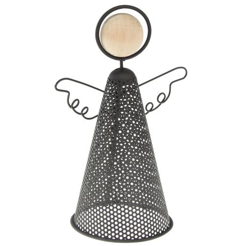 Artículo Figura Angel Navidad Metal Negro Natural 15.5cm 2uds