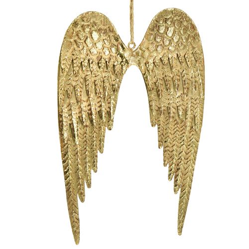 Alas de ángel para colgar alas de metal dorado 12×19cm 2 piezas