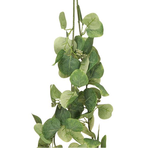Artículo Guirnalda de hojas artificiales de eucalipto verde con 2 ojales, 160 cm