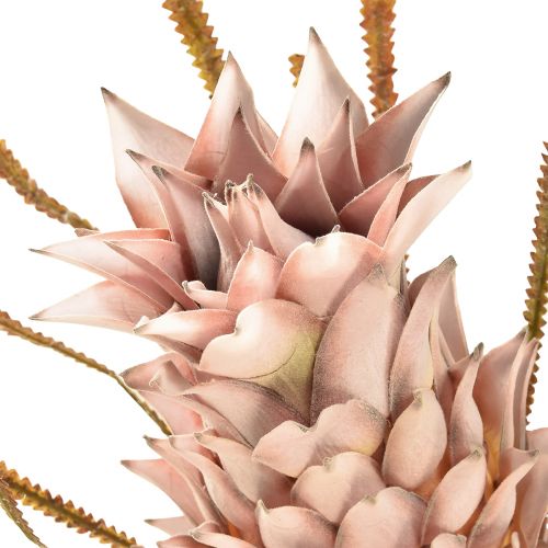 Artículo Flor artificial exótica rosa flor de piña grande 74cm