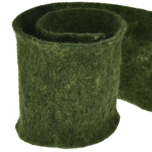 Floristik24 Cinta de fieltro cinta de lana fieltro artesanal rollo de fieltro verde oscuro 15cm 5m