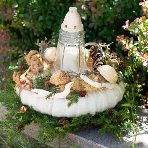 Artículo Cinta de fieltro, cinta de lana blanca, ancho 7 cm/15 cm, largo 100/100 cm, juego de 2