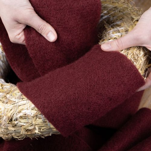 Artículo Cinta de lana de fieltro, rojo oscuro, 15cm x 5m, para decoración y manualidades