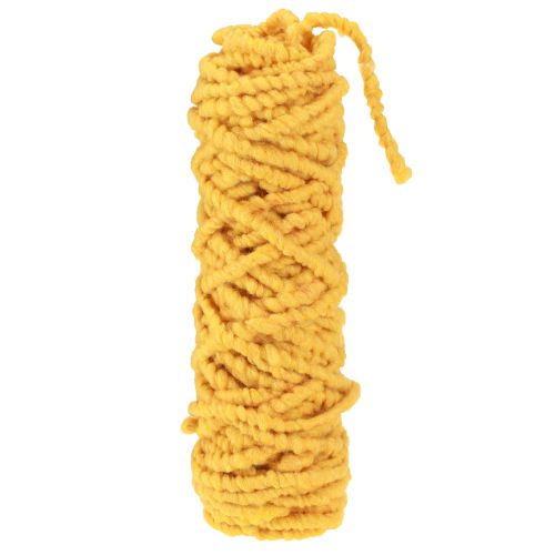 Floristik24 Cordón de fieltro esponjoso Mirabell amarillo yema 25m