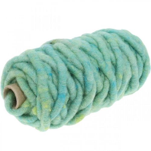 Floristik24 Cordón de fieltro con hilo de alambre polar verde 20m