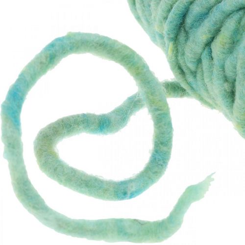 Floristik24 Cordón de fieltro con hilo de alambre polar verde 20m