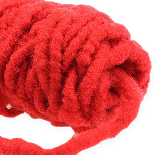 Artículo Cordón de fieltro polar Mirabell 25m rojo