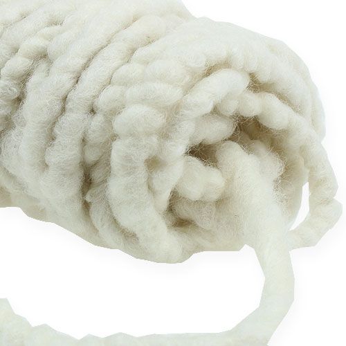 Artículo Cordón de fieltro polar Mirabell 25m blanco