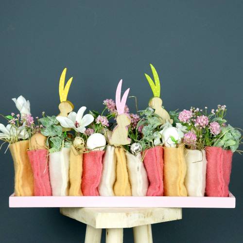 Floristik24 Bandeja de madera rosa 49cm x 16,5cm