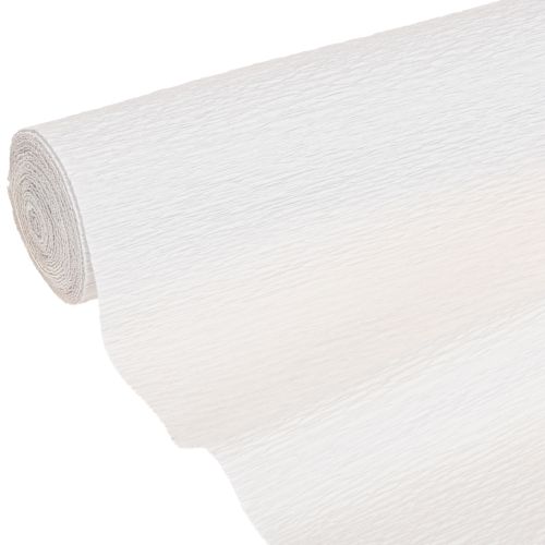 Papel crepé para floristería, blanco, 50×250 cm, 5 unidades