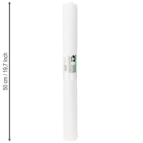 Artículo Papel crepé para floristería, blanco, 50×250 cm, 5 unidades