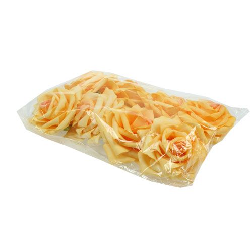 Floristik24 Rosa de espuma amarilla Ø10cm 8 piezas