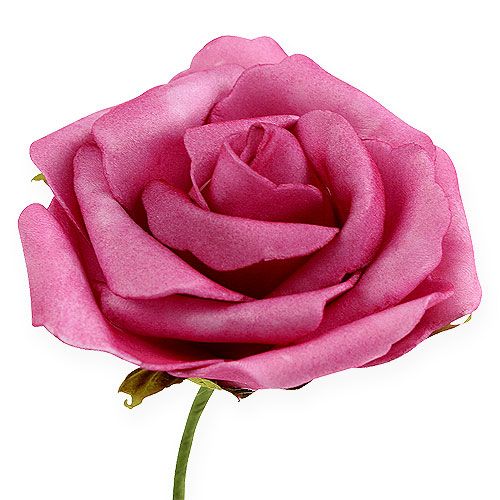 Floristik24 Rosa de espuma Ø 8cm fucsia 18 piezas