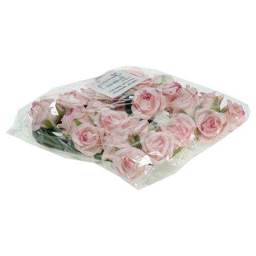 Floristik24 Foam Rose Ø3.5cm rosa salmón 30pcs