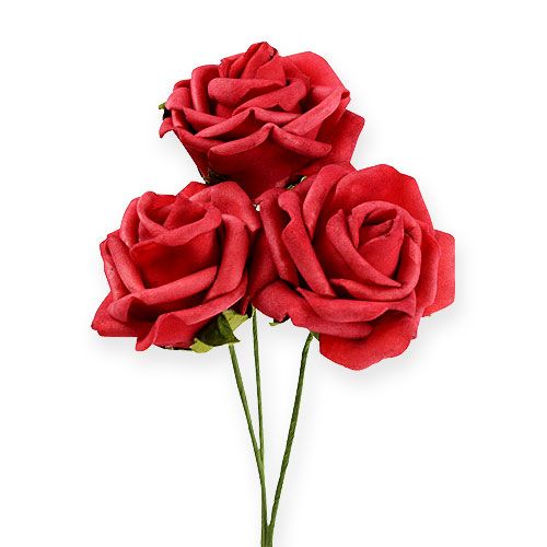 Artículo Rosa de espuma Ø6cm roja 27 piezas