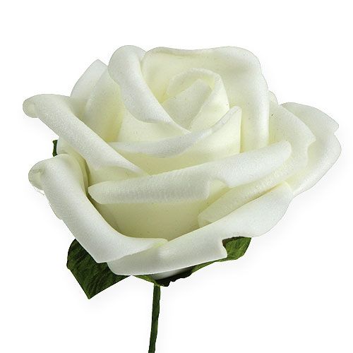 Artículo Rosa de espuma Ø6cm blanca 27 piezas
