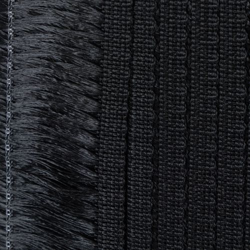 Artículo Cinta negra con flecos de 4 cm, ribete de cordón, lúrex decorativo con flecos de 25 m