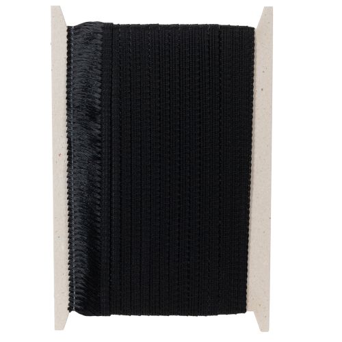 Artículo Cinta negra con flecos de 4 cm, ribete de cordón, lúrex decorativo con flecos de 25 m