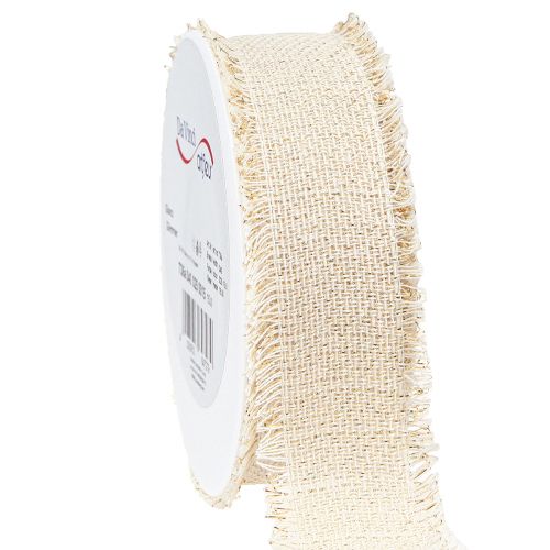 Artículo Cinta con flecos cinta decorativa de oro blanco A40mm L15m