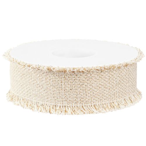 Artículo Cinta con flecos cinta decorativa de oro blanco A40mm L15m