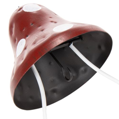 Artículo Comedero metálico para plantas acuáticas, diseño de amanita muscaria, colgante, rojo y blanco, 25,5 cm.