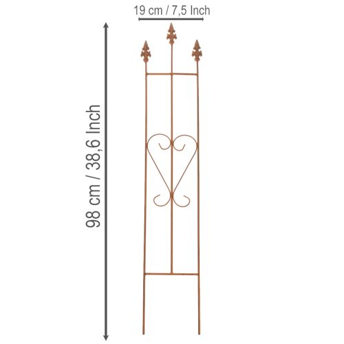 Artículo Enrejado de jardín, soporte decorativo en forma de corazón para plantas trepadoras, 98 cm