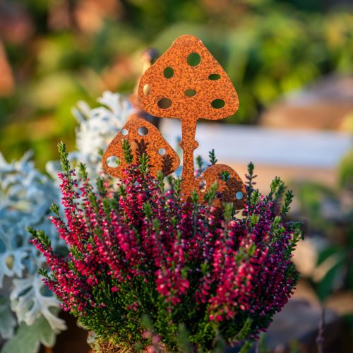 Tapón de jardín pátina agárico de mosca tapón decorativo 15cm 6ud