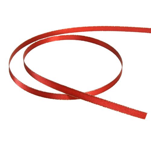 Floristik24 Cinta de regalo Cinta decorativa navideña oro rojo A6mm L50m