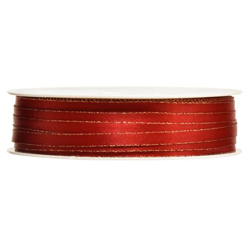 Floristik24 Cinta de regalo Cinta decorativa navideña oro rojo A6mm L50m