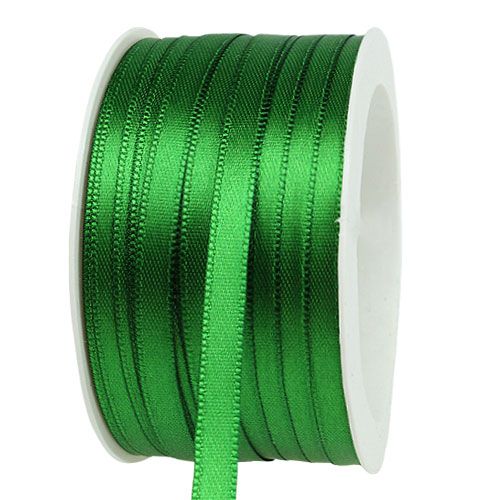Artículo Cinta de regalo, cinta decorativa, cinta de raso, 6 mm, 50 m, verde oscuro
