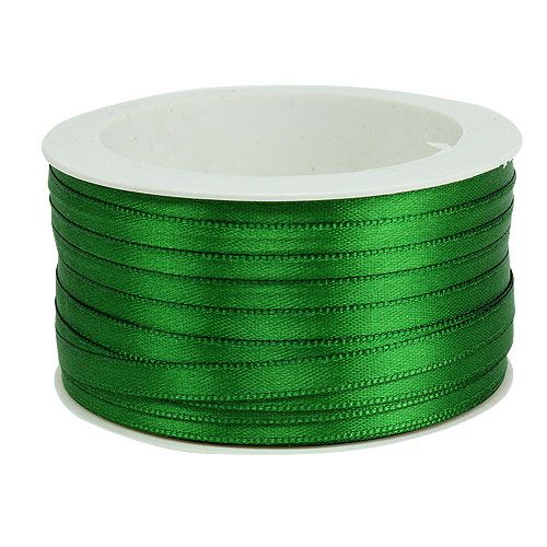 Artículo Cinta de regalo, cinta decorativa, cinta de raso, 6 mm, 50 m, verde oscuro