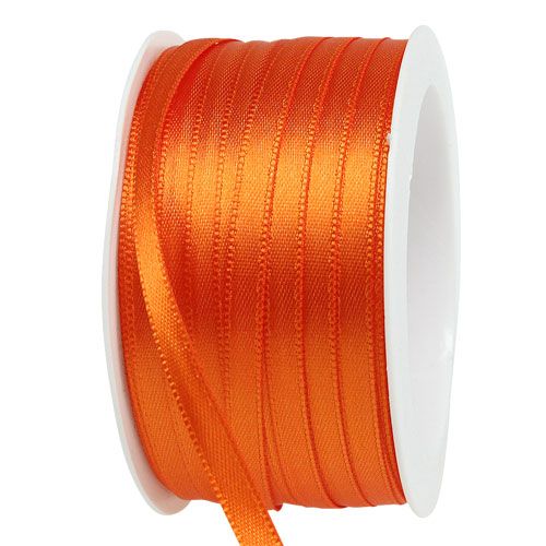 Floristik24 Cinta de regalo y decoración 6mm x 50m naranja